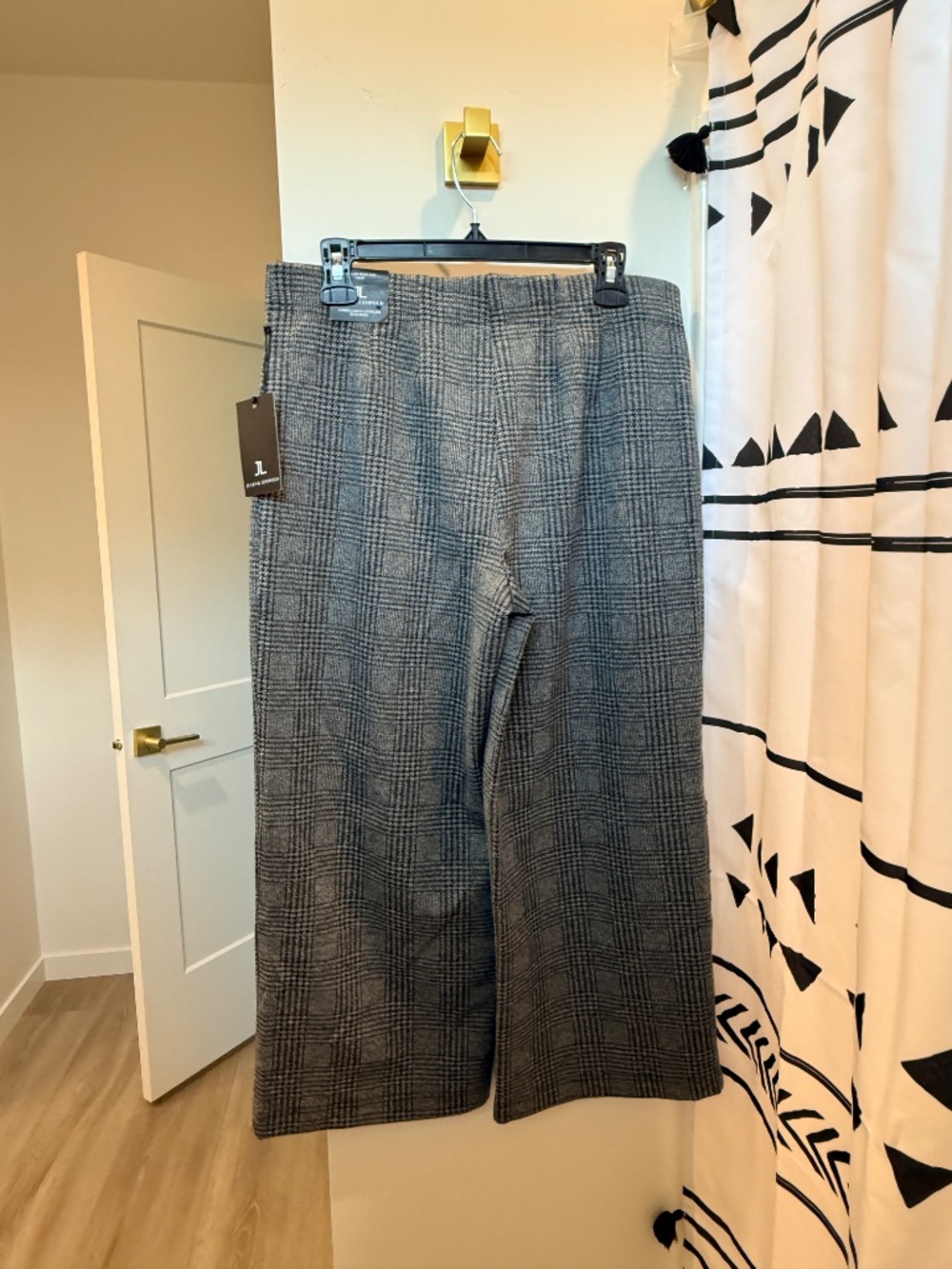 Jules & Leopold Gray Plaid Wide Leg Pants - New With Tags - Picture 3 of 3